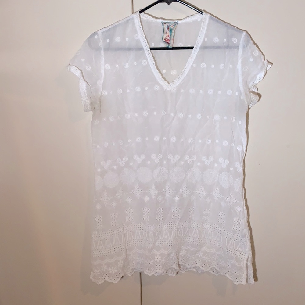 Johnny was white embroidered tunic